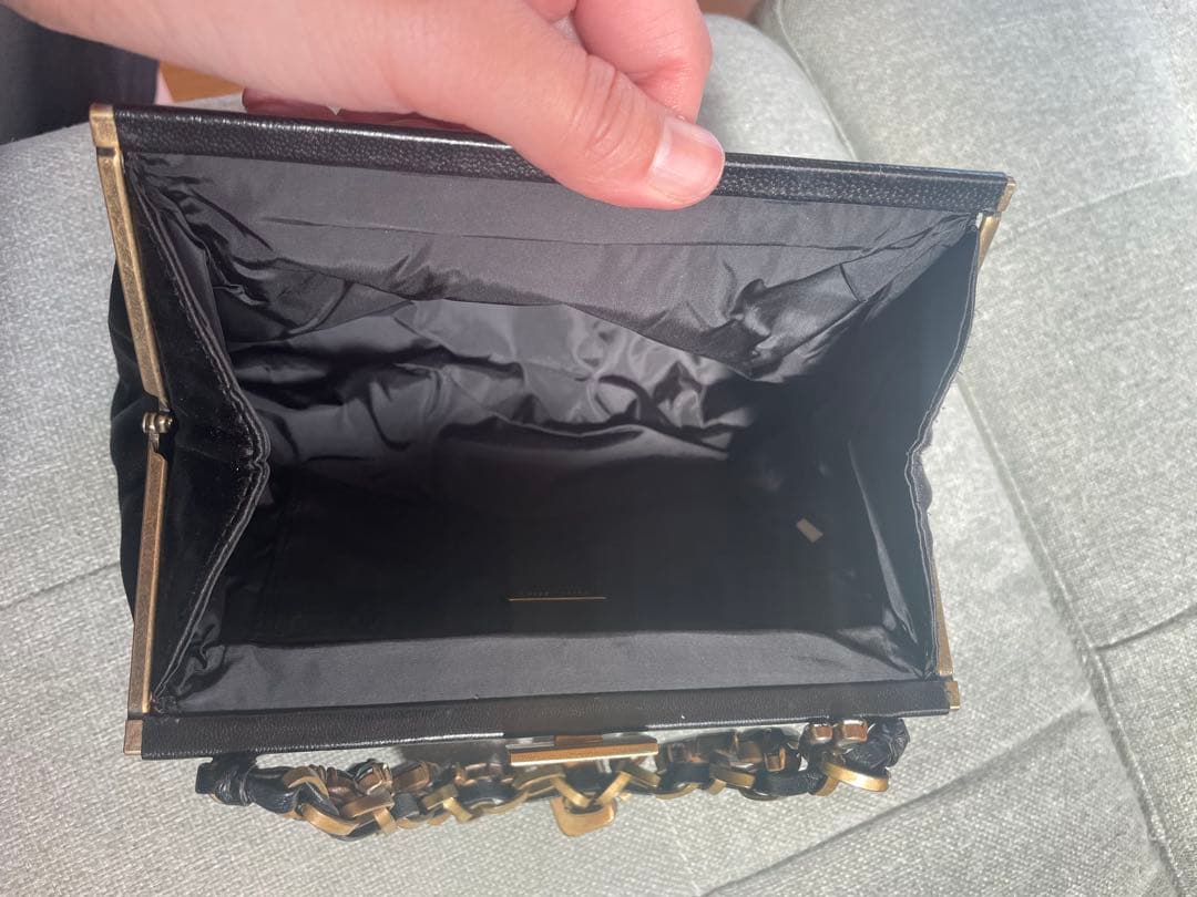 miu miu 黒 サテン パーティーバッグ