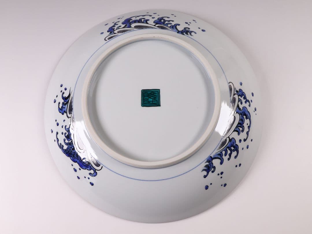 MA674】九谷焼 竹隆窯 北村隆 北前船 まとも図 飾皿 31cm 陶芸