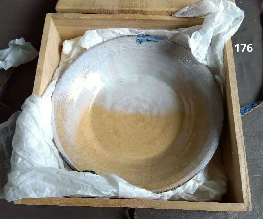 骨董　萩焼　大皿　休雪