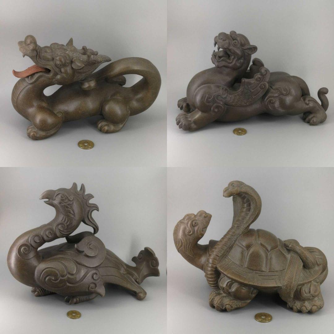 陶芸作品「青龍白虎朱雀玄武風水四神セット」(整理番号:あ05)