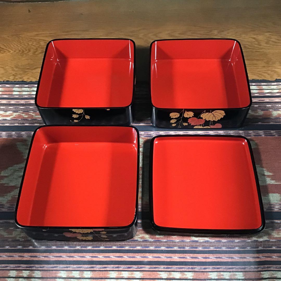 会津塗　年輪漆器　三段重