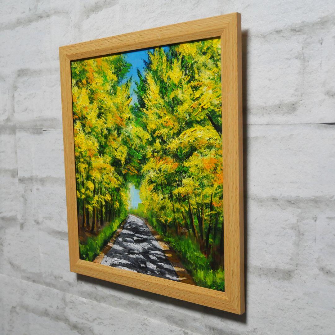 油絵 油彩 油彩画 絵 絵画【ミモザの道】