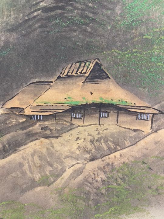 栄石 縁起物 風景画 掛け軸 掛軸 約130cm×約60cm