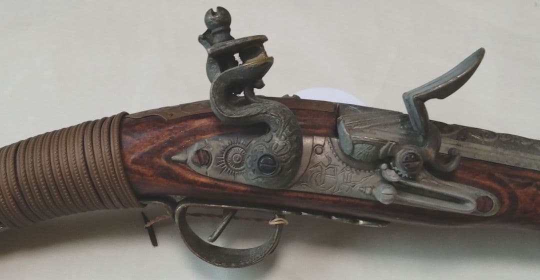 スペイン製　フリントロック式 古式銃　装飾品