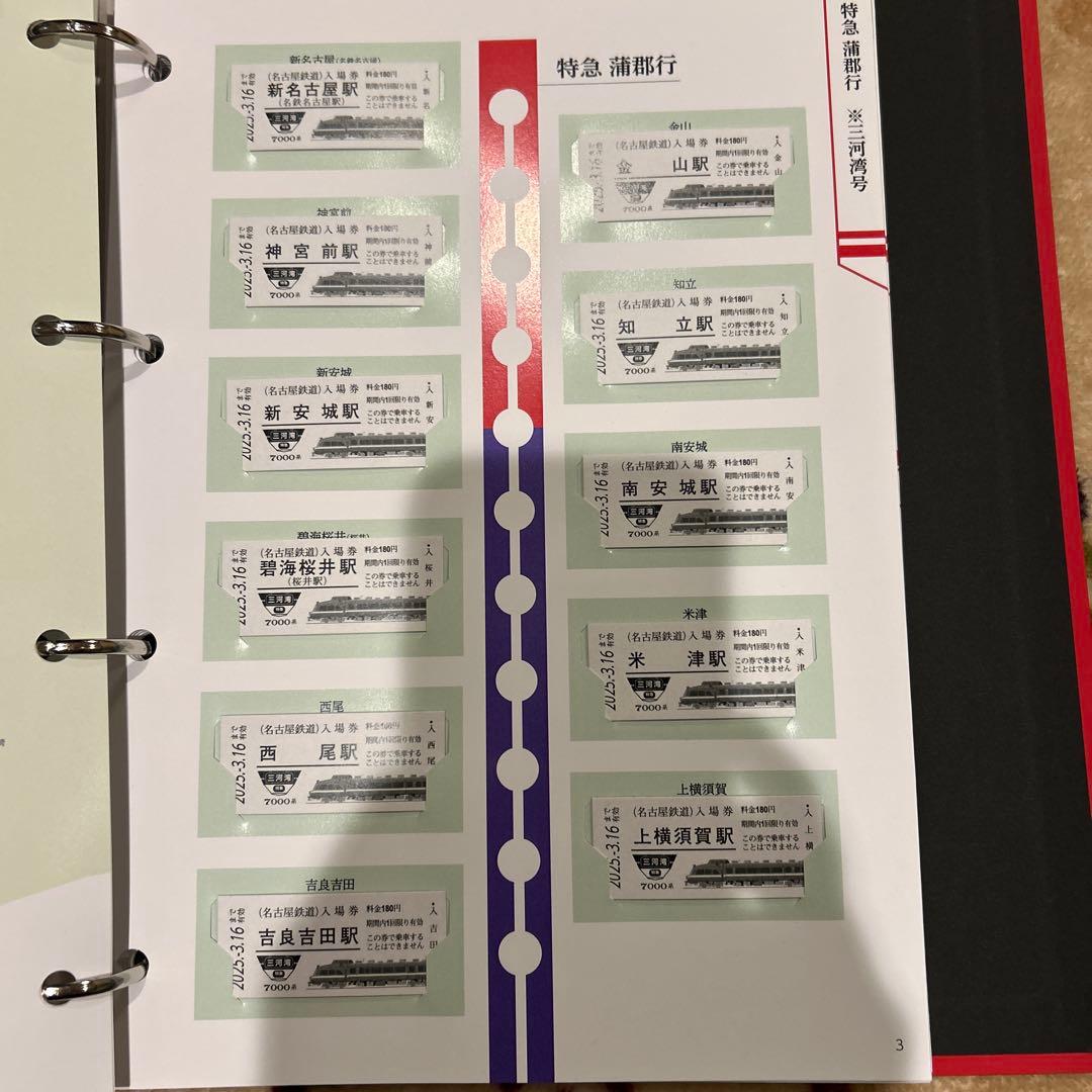 名鉄特急車両硬券入場券 コンプリートセット