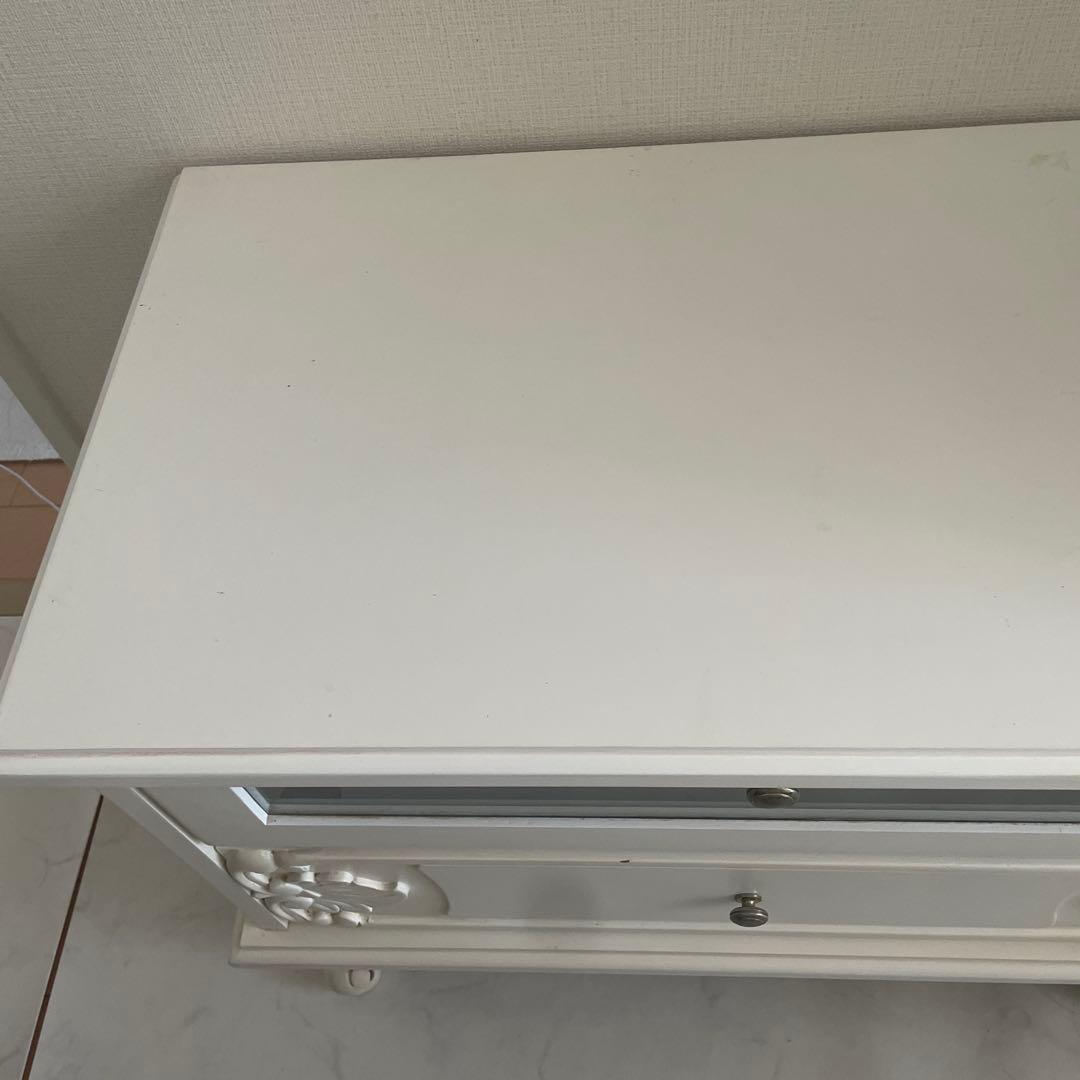 ロココ調　アンティーク　テレビ台　かわいい　ホワイト　猫脚 プリンセス 姫系家具