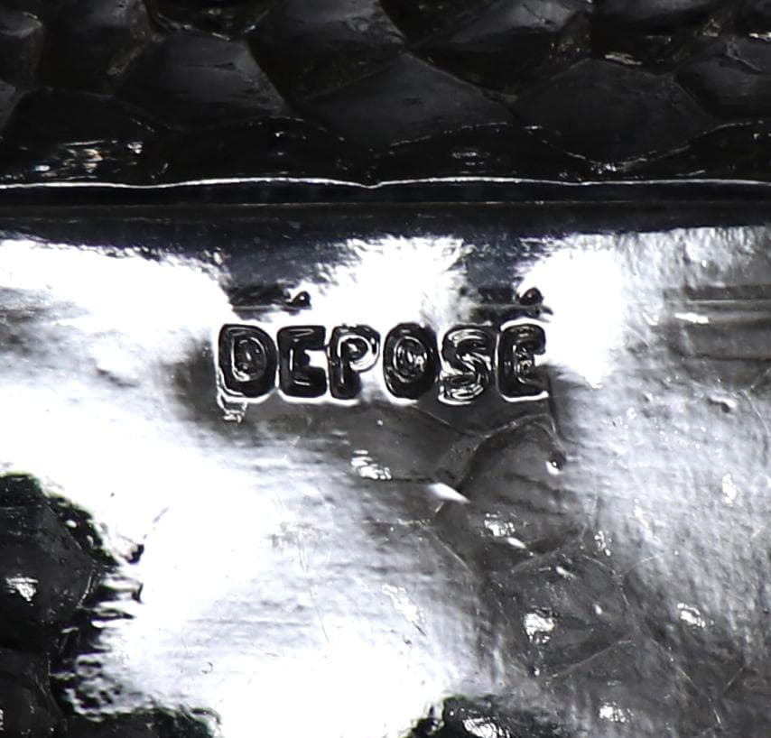 オールド・バカラ 鱗カット装飾 金彩 トレー ゴールド クロコ アンティーク