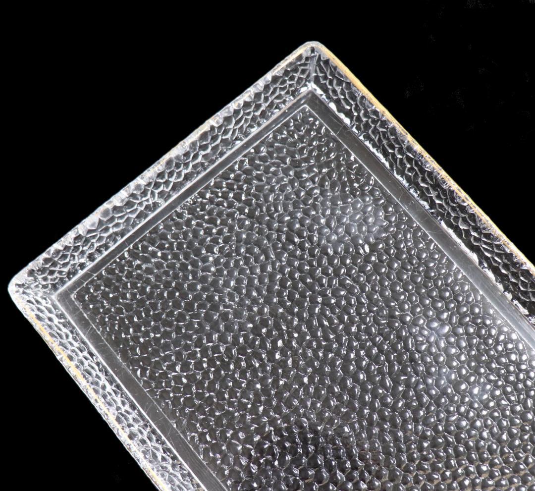 オールド・バカラ 鱗カット装飾 金彩 トレー ゴールド クロコ アンティーク