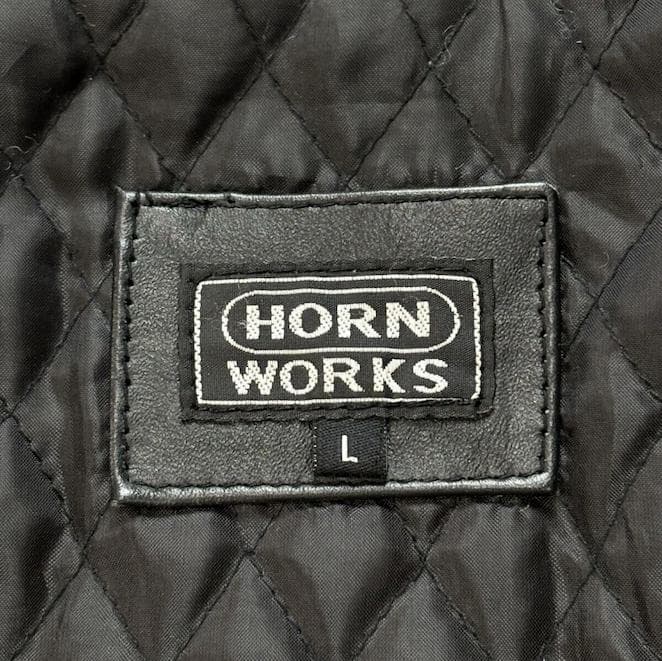 【L】HORN WORKS ホーンワークス 本革 レザー ライダース ジャケット