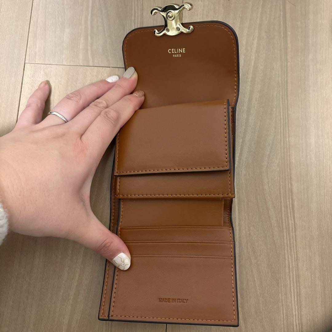CELINE 三つ折り財布 ブラック/ブラウン