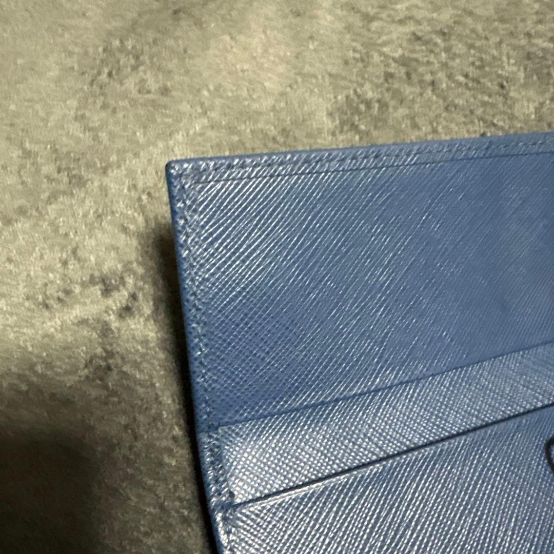 美品　PRADA 三角ロゴ　キーケース　6連　ブルー系　サフィアーノレザー　青