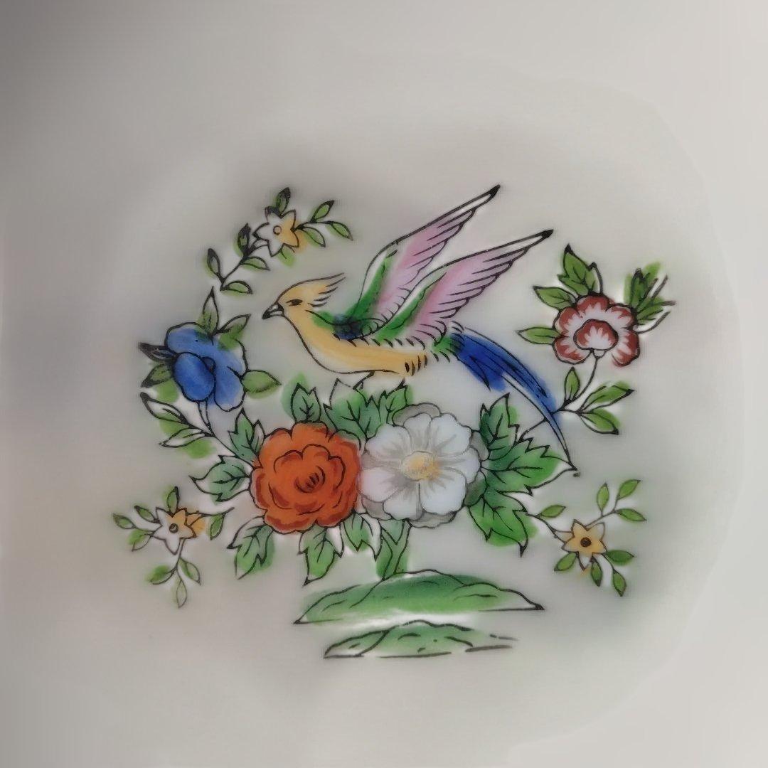 オールドノリタケ　花と鳥の装飾の飾り皿　1920年代