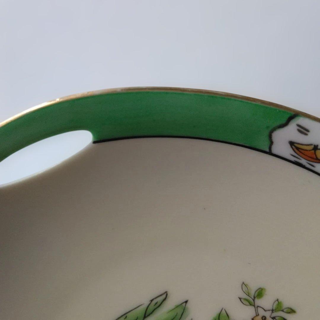 オールドノリタケ　花と鳥の装飾の飾り皿　1920年代