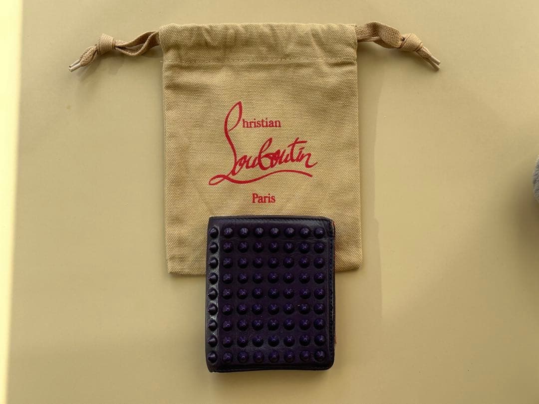 本日迄値下‼️希少限定カラー‼️クリスチャン　ルブタン DRAWER 二つ折り　財布