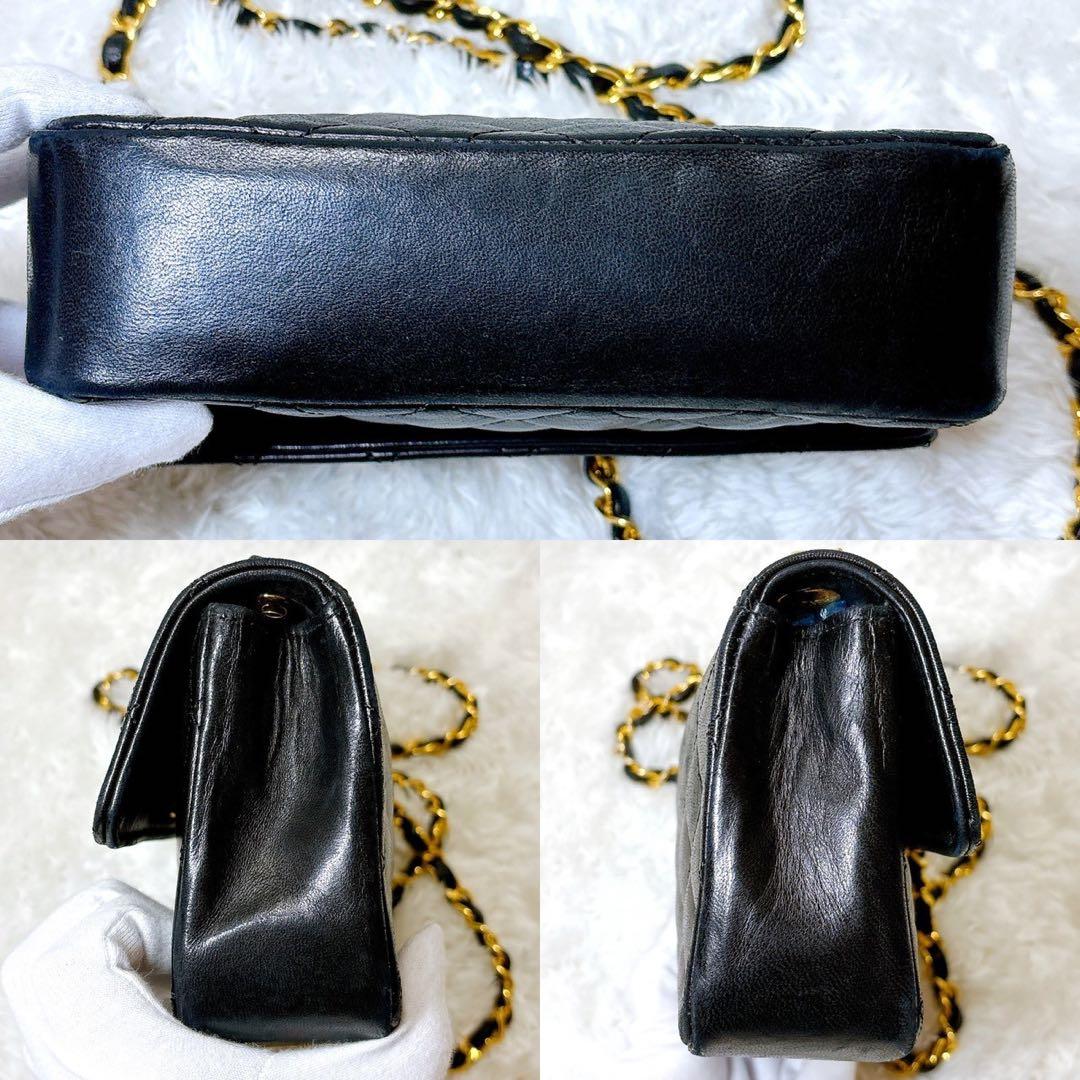 CHANEL ✨シャネル　ミニマトラッセ　ラムスキン　ショルダーバッグ　黒　金
