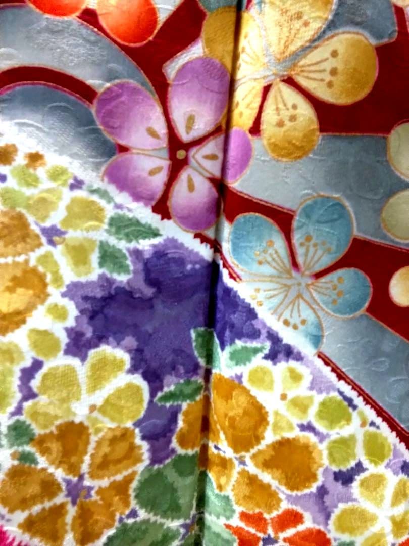 振袖フルセット、正絹、成人式、重ね衿帯揚げ帯締め、西陣袋帯、襦袢、岩田専太郎落款