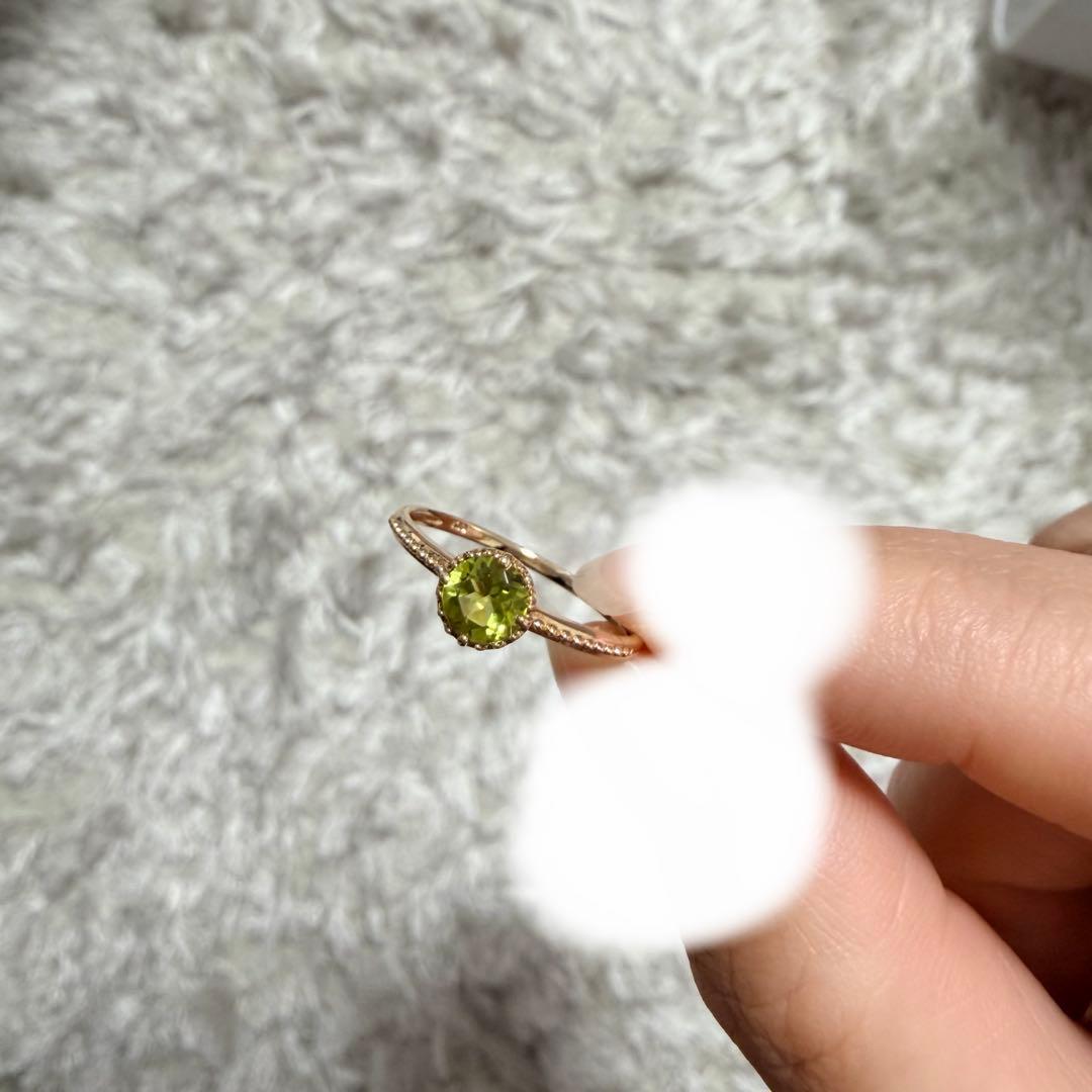 ツツミ　K10YG ペリドット　リング　13号