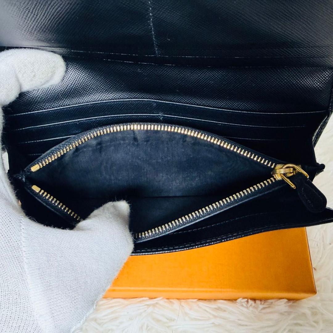 【セール中】PRADA サフィアーノレザー長財布 プラダ ブラック 2つ折り財布