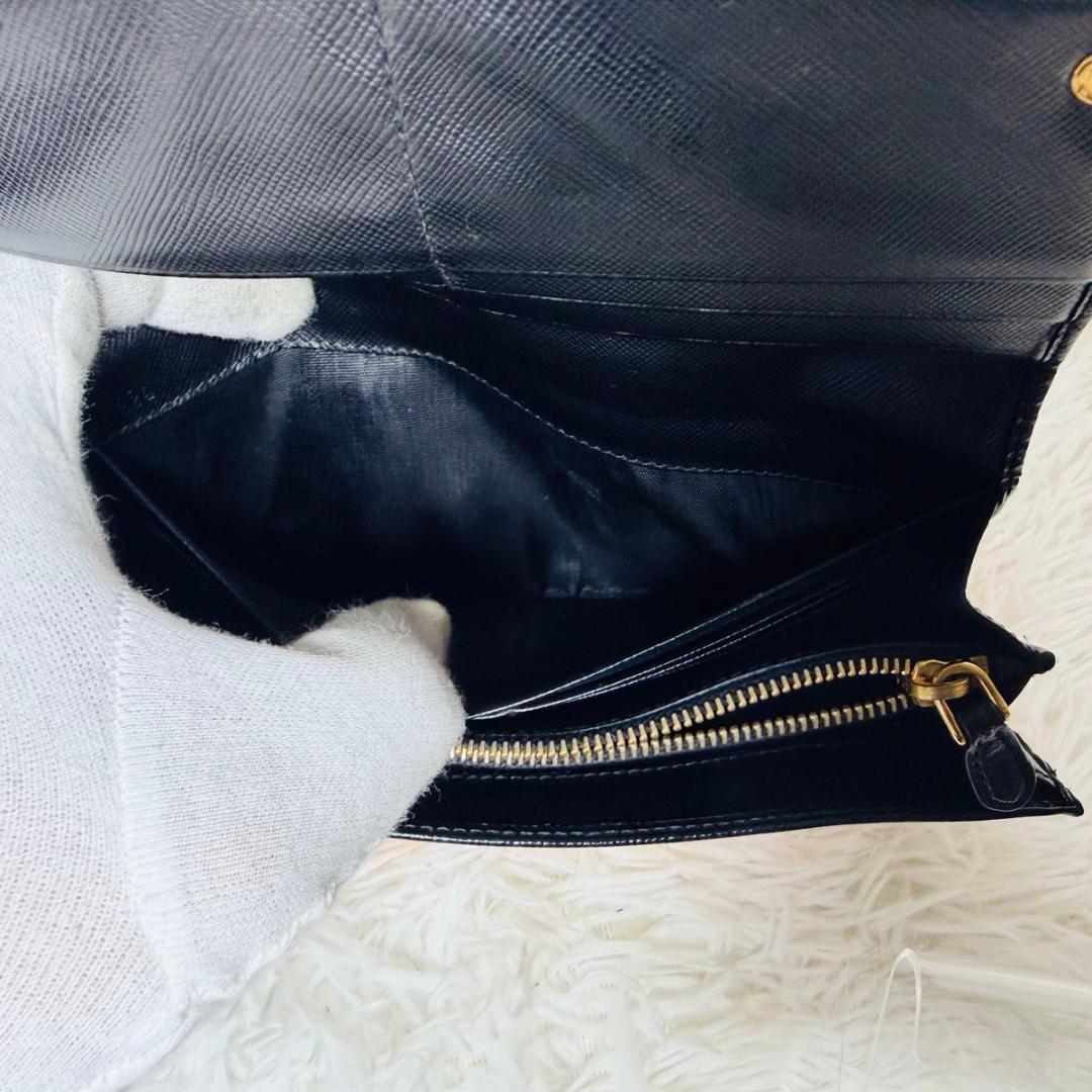 【セール中】PRADA サフィアーノレザー長財布 プラダ ブラック 2つ折り財布