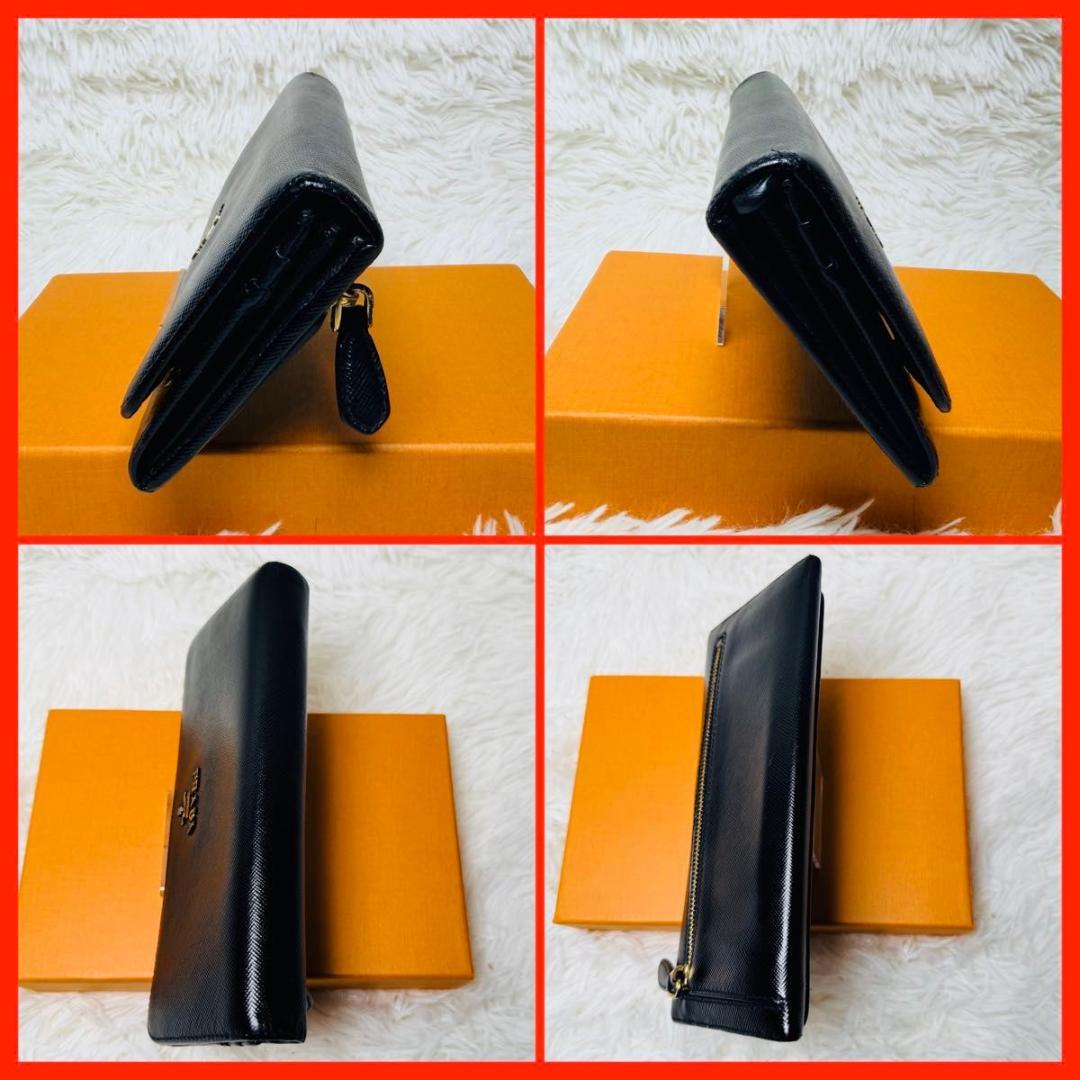 【セール中】PRADA サフィアーノレザー長財布 プラダ ブラック 2つ折り財布