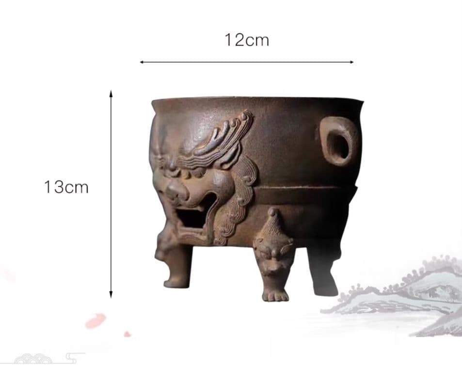 鉄器 炭ストーブ獣頭煮茶炉 虎頭炉 装飾品 工芸品 置物