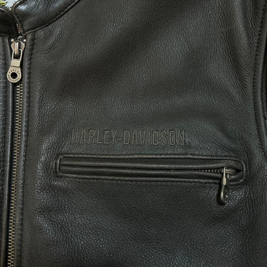 ハーレーダビットソン シングルライダース リアルレザージャケット ブラック L