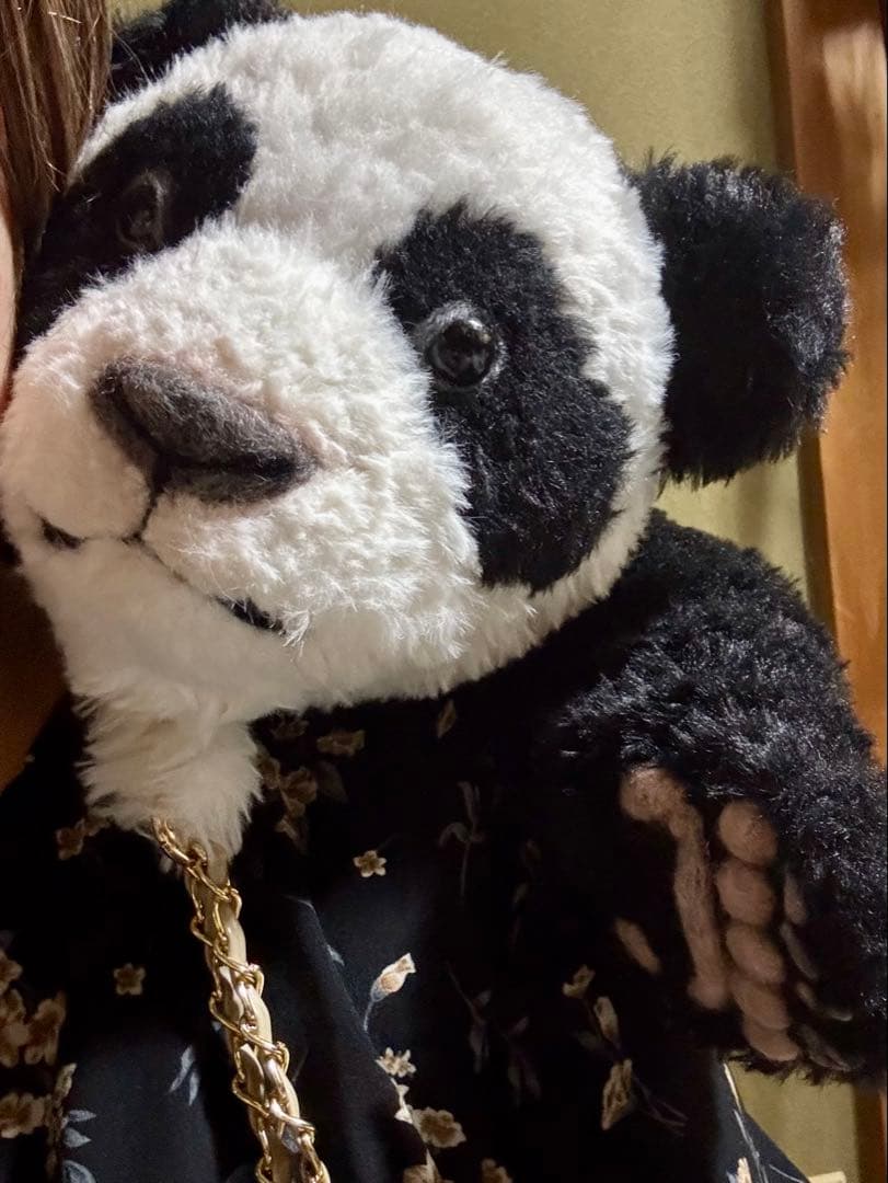 コロっとことり　リアル赤ちゃんパンダ編みぐるみバッグ