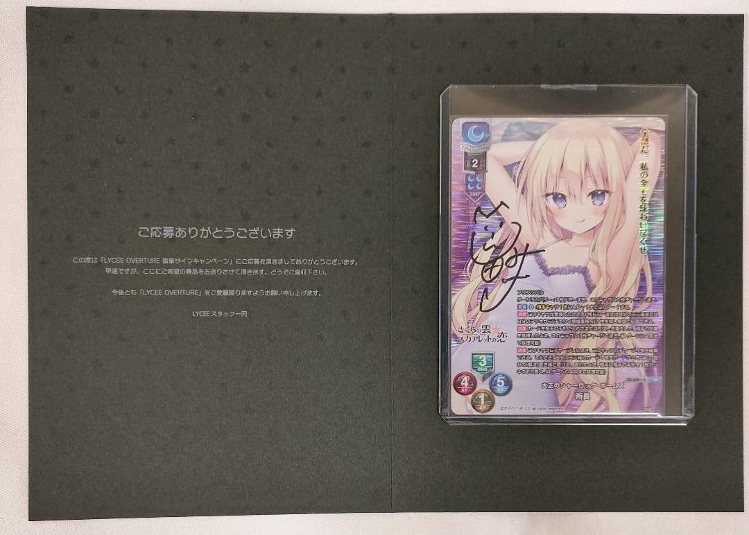 lycee リセ　所長　きゃべつそふと 直筆サイン　猫田みけ