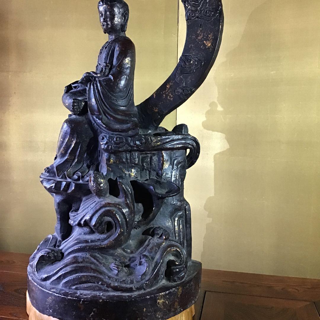 ￼波上月光観世音菩薩　鍍金仏　大明永樂年