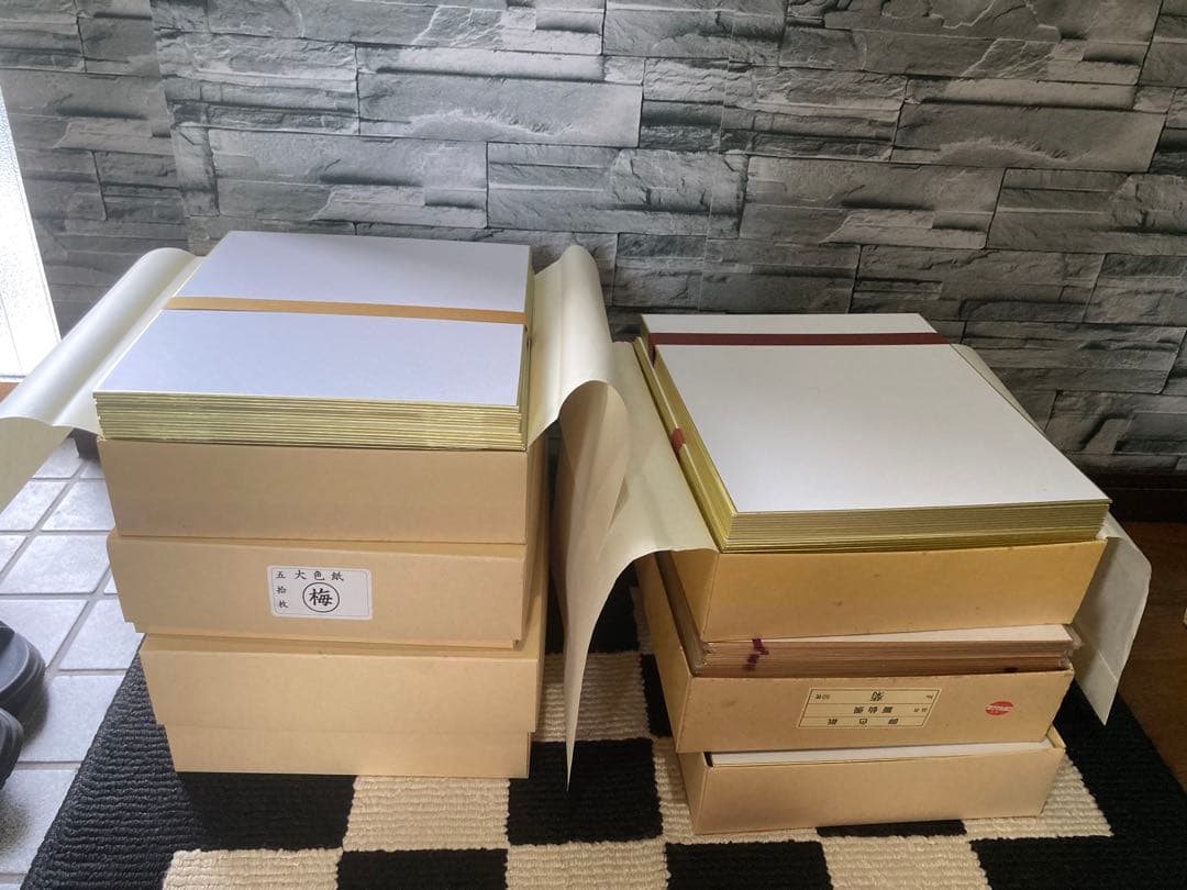 日産紙工業菊印ほか、色紙 白色 金縁　約300（325枚）枚以上あり