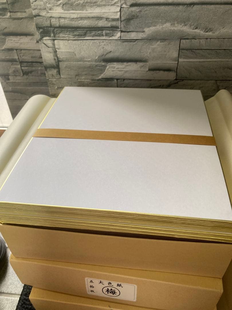 日産紙工業菊印ほか、色紙 白色 金縁　約300（325枚）枚以上あり