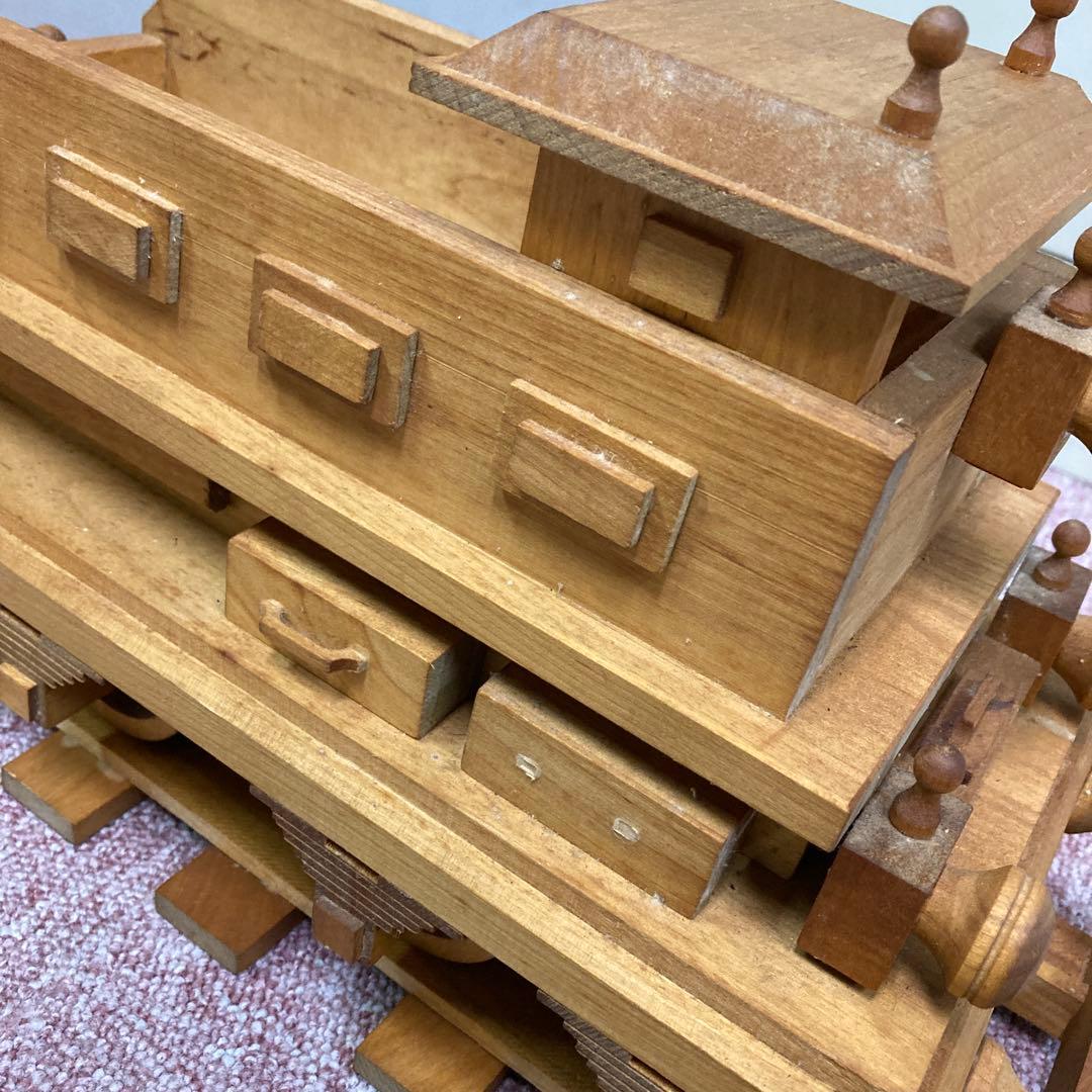 木製 蒸気機関車模型 約100cm レール付き