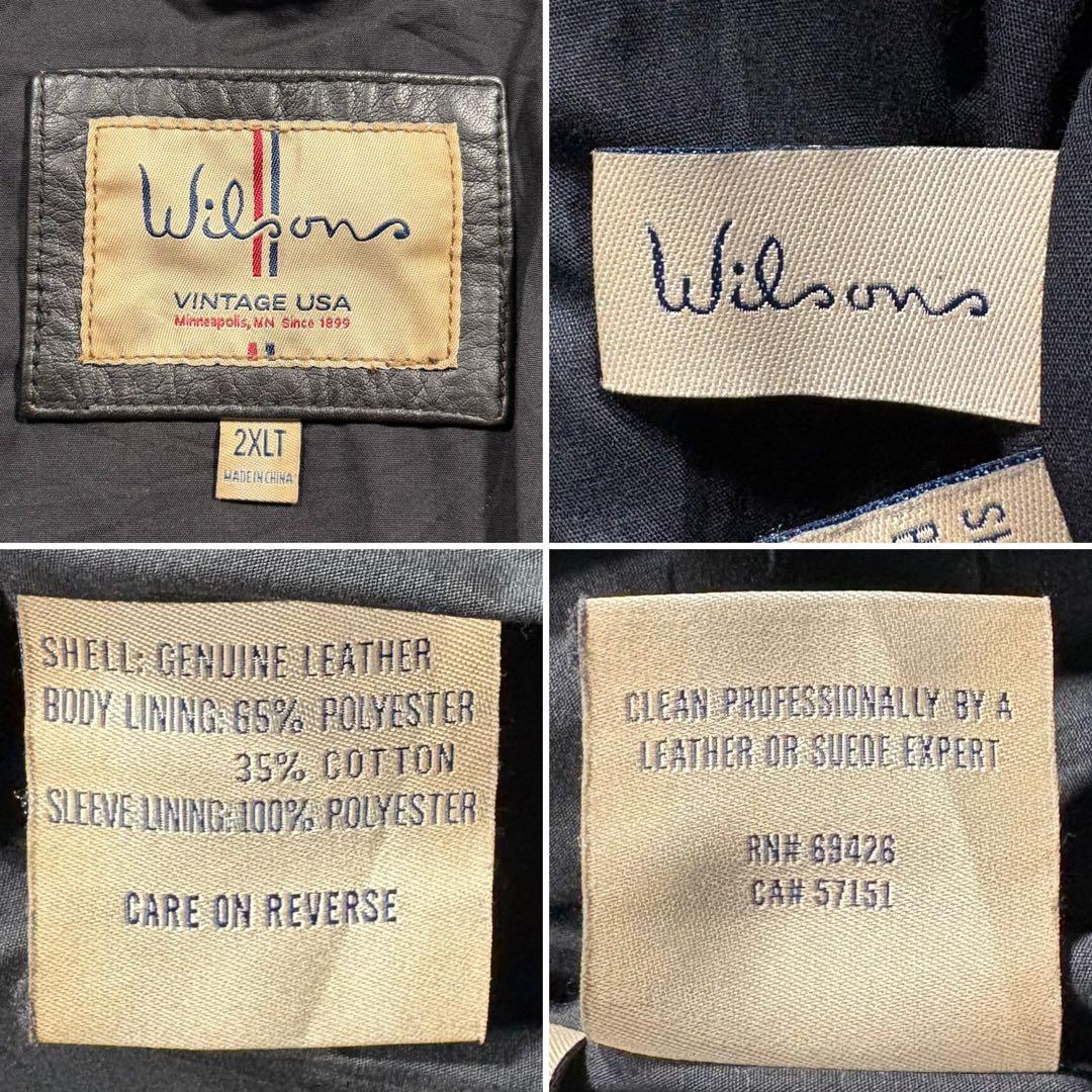 XXL ウィルソンレザー キルティング レザージャケット ライダース 本革 黒
