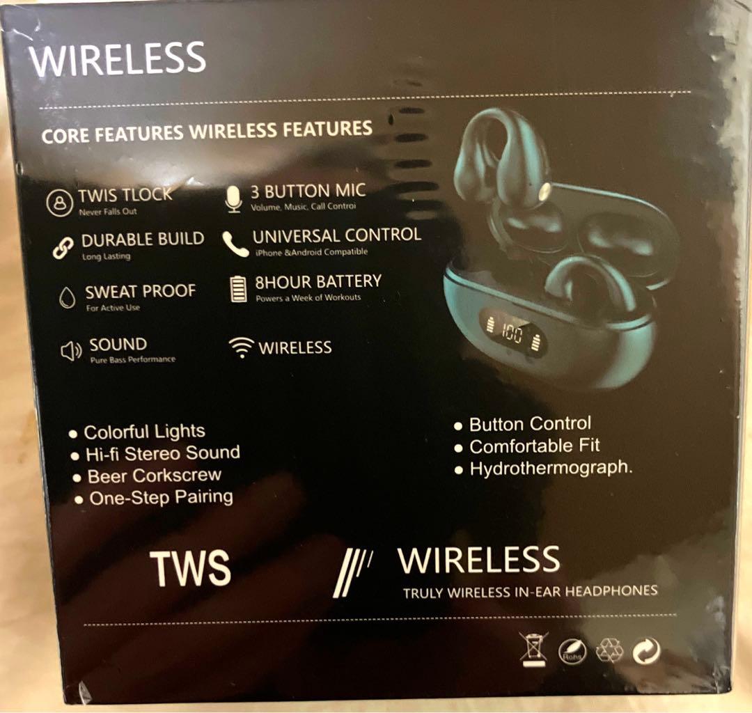 (大人気❗️)GIOMZAT ワイヤレス耳挟みイヤホン　骨伝導　高感度イヤホン