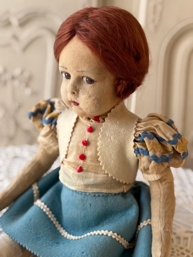 ♡ アンティーク　可愛い少女　オールド・レンチドール　LENCI フェルト人形