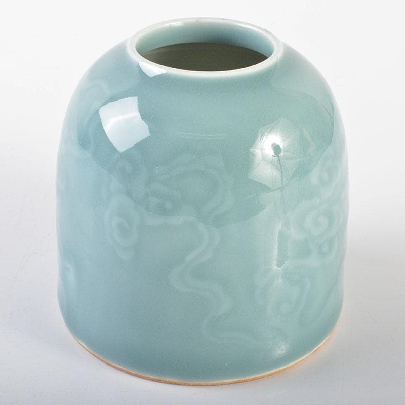 中国　大清乾隆年製　龍泉窯青磁　水孟　小壷　N　R6956E