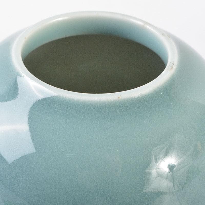 中国　大清乾隆年製　龍泉窯青磁　水孟　小壷　N　R6956E