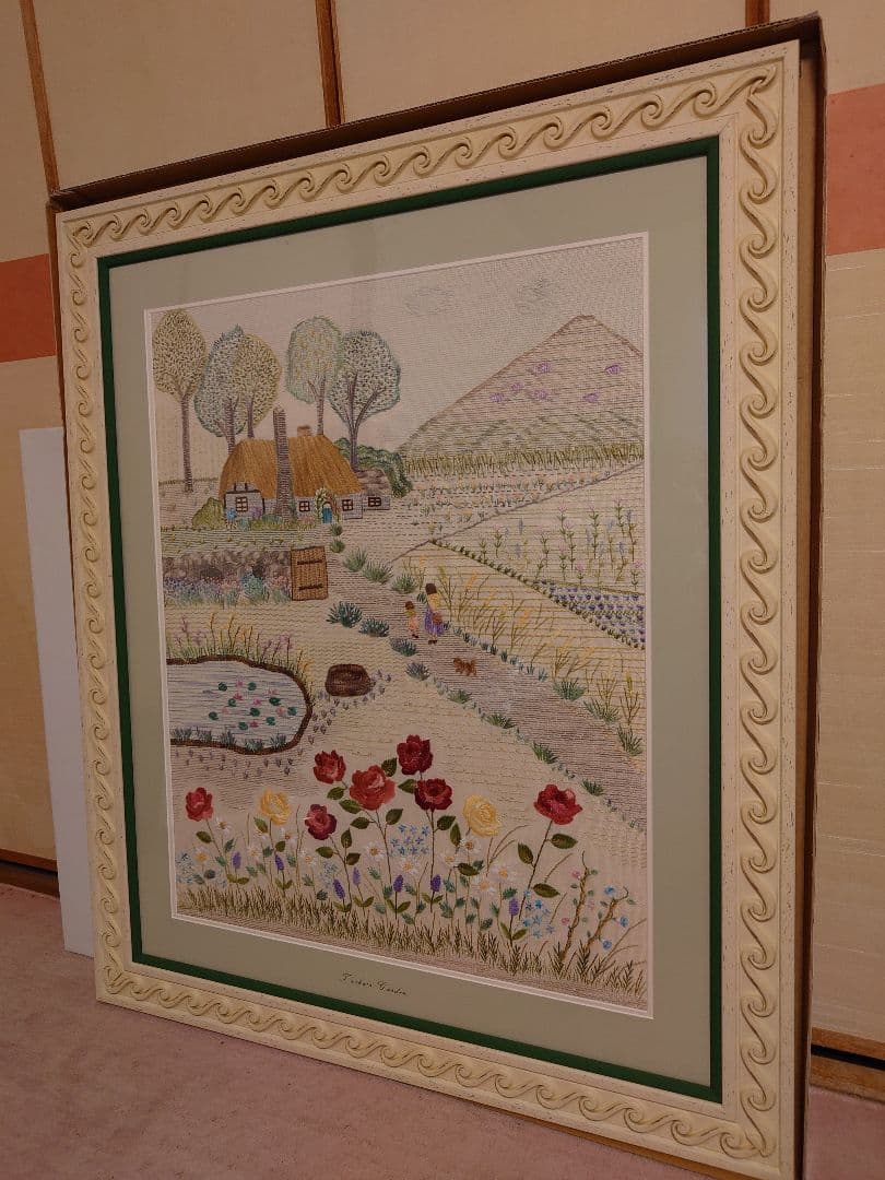 刺繍作品　額付き