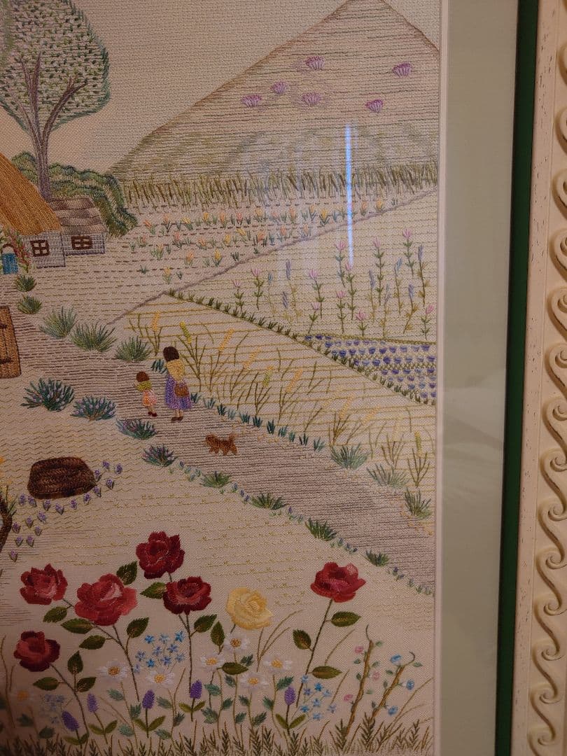 刺繍作品　額付き