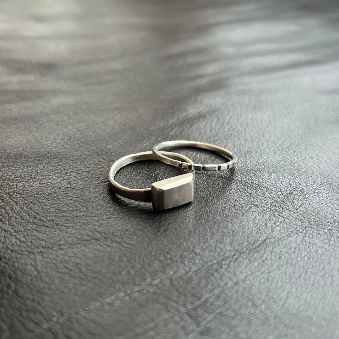 フランス　スターリング　シルバー　リング　セット　ヴィンテージ　JU