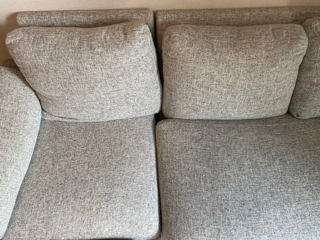 グレー L字型ソファ ファブリック