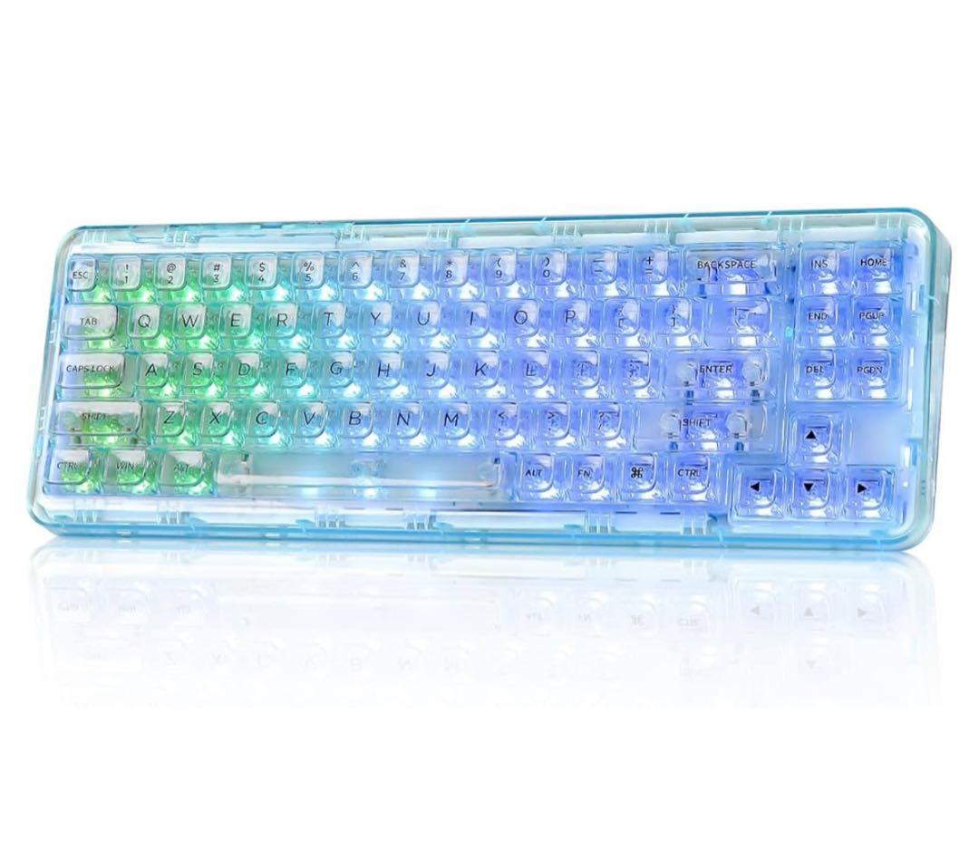 512441 YUNZII X71 メカニカルゲーミングキーボード　ライトブルー