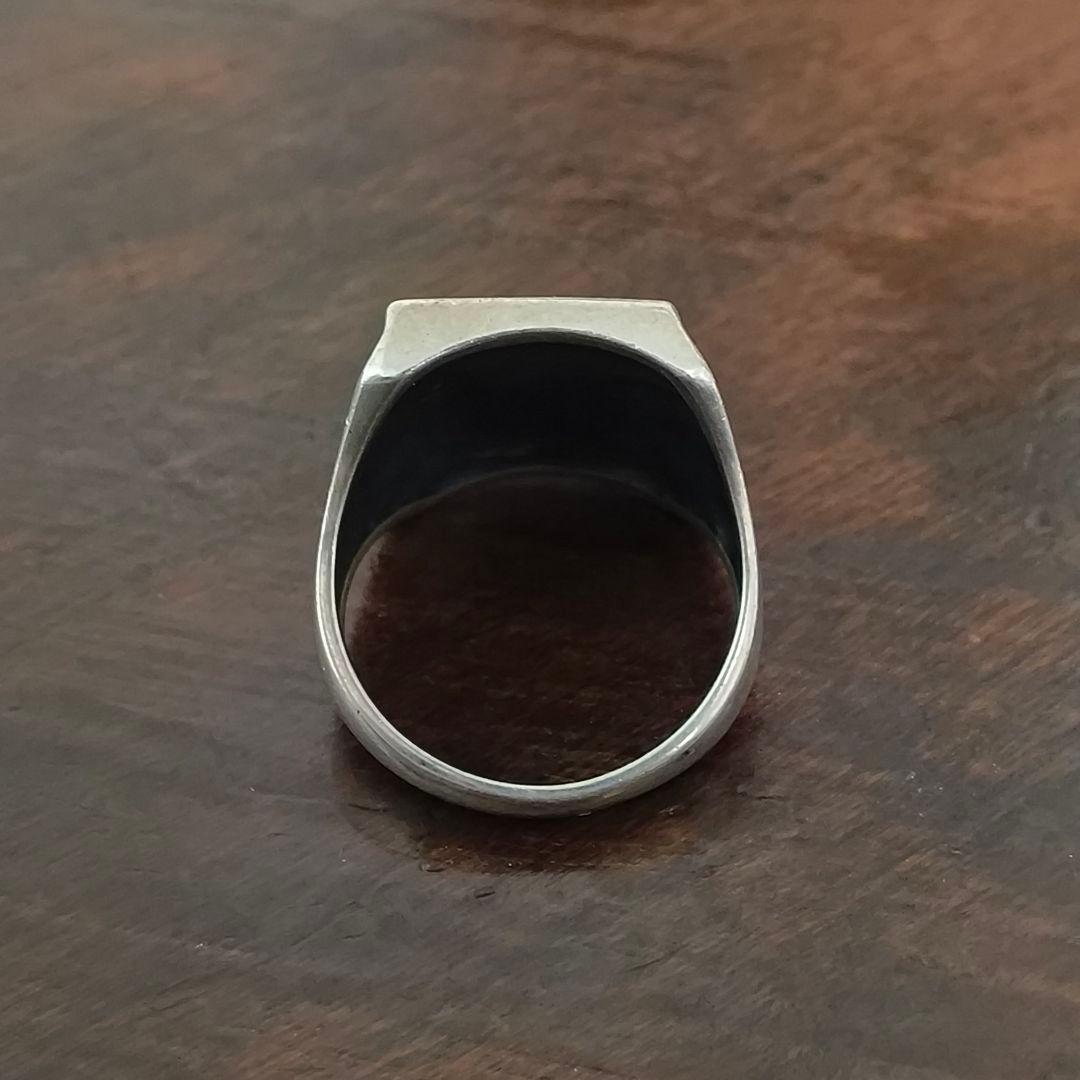 インディアンジュエリー ホピ族 ココペリ オーバーレイ リング シルバー925