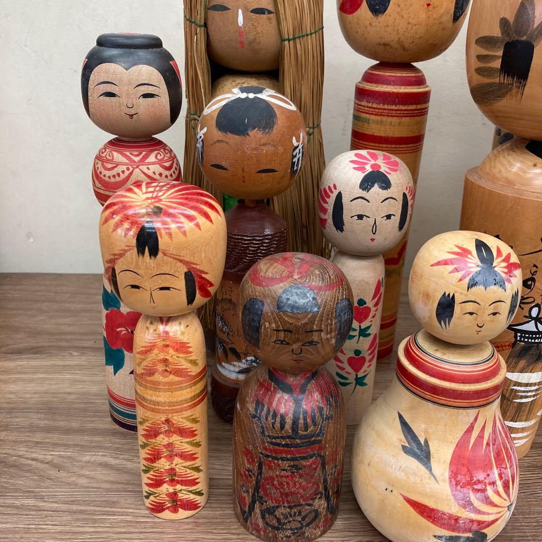 D-3 【希少・昭和レトロ】伝統工芸品 こけし まとめ売り 12本セット 郷土