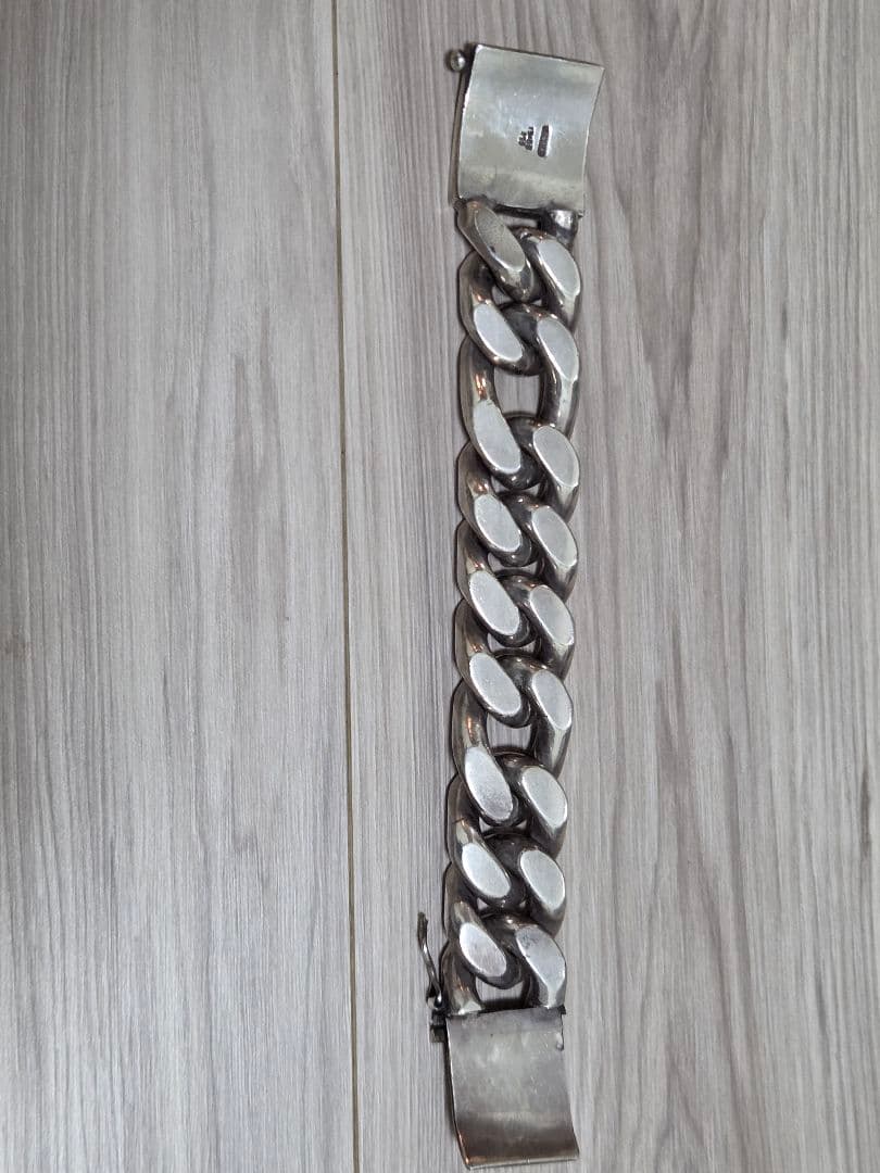 メキシコ製　537g極太シルバー チェーン ブレスレット銀買い取り相場より安い！