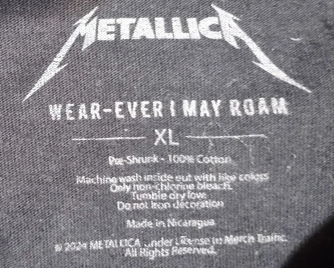 メタリカ 24年12月 ヘルピングハンズ@LA youtubeシアター Tシャツ