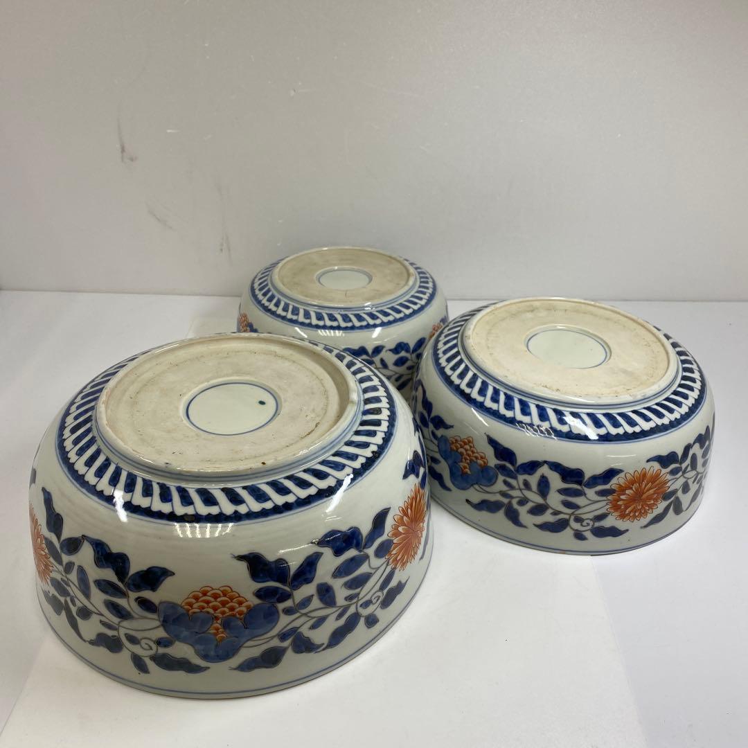 古伊万里　上手三ツ鉢　木箱付　東Y7-0217④トヒチサ