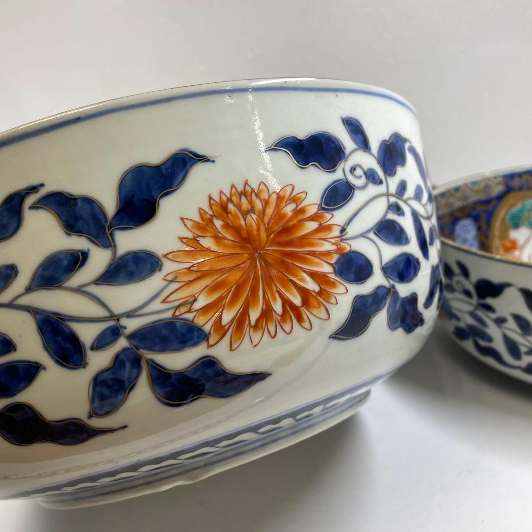 古伊万里　上手三ツ鉢　木箱付　東Y7-0217④トヒチサ