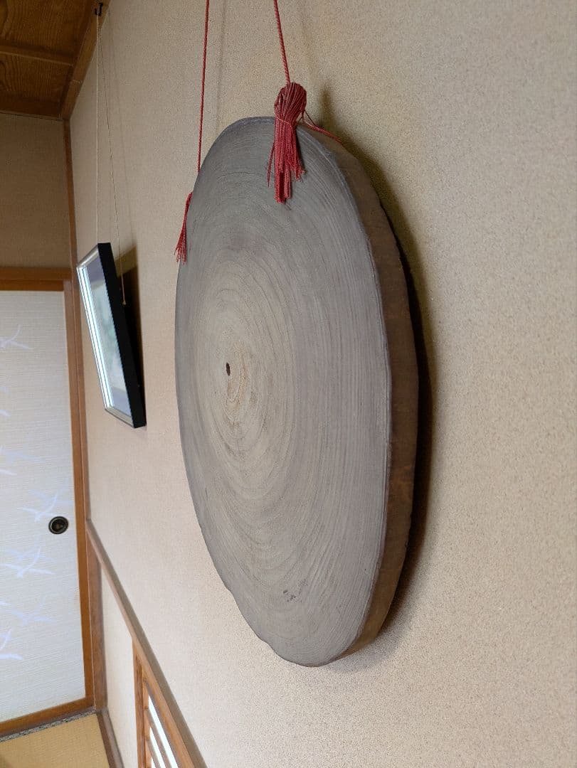 桐製　壁掛け　壁飾り　輪切り　年輪　床の間　玄関