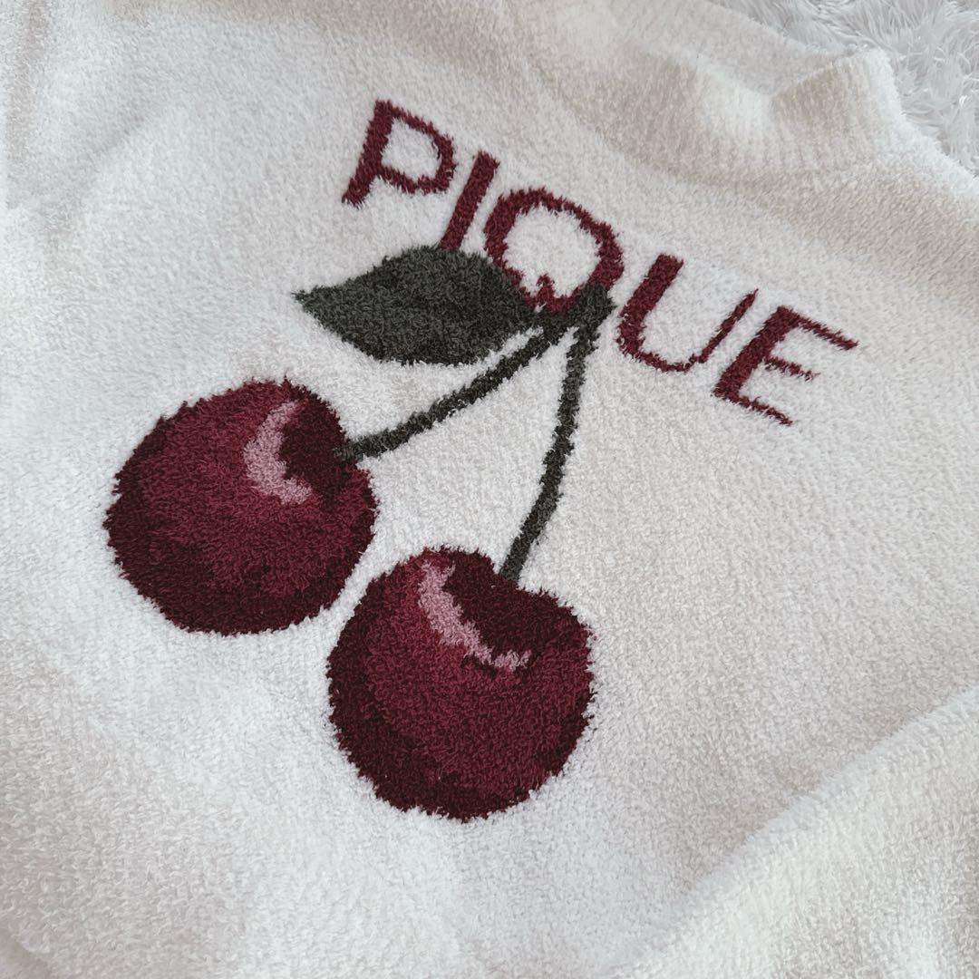 ジェラートピケ チェリージャガードプルオーバー&リブフレアショートパンツ